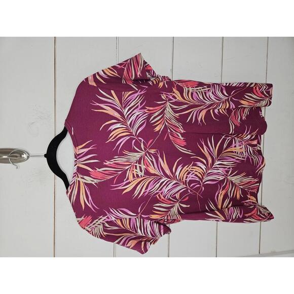 Croft & Barrow The Essential Tee XL Petite burgundy with orange & grey tee shirt - Picture 2 of 5